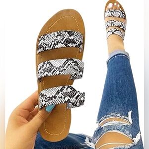 Soda snakeskin sandal